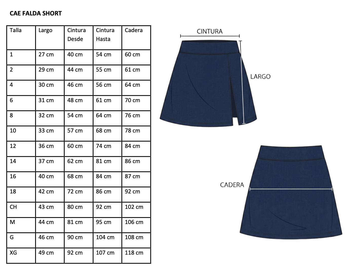 CAE FALDA SHORT DEPORTIVA