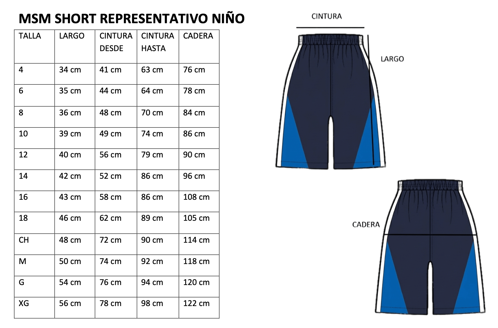 MSM SHORT NIÑO REPRESENTATIVO