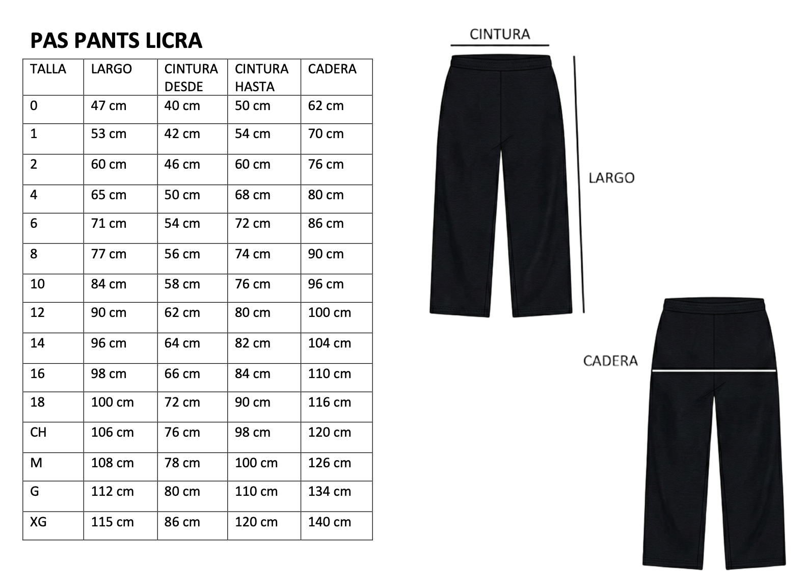PAS PANTS LICRA