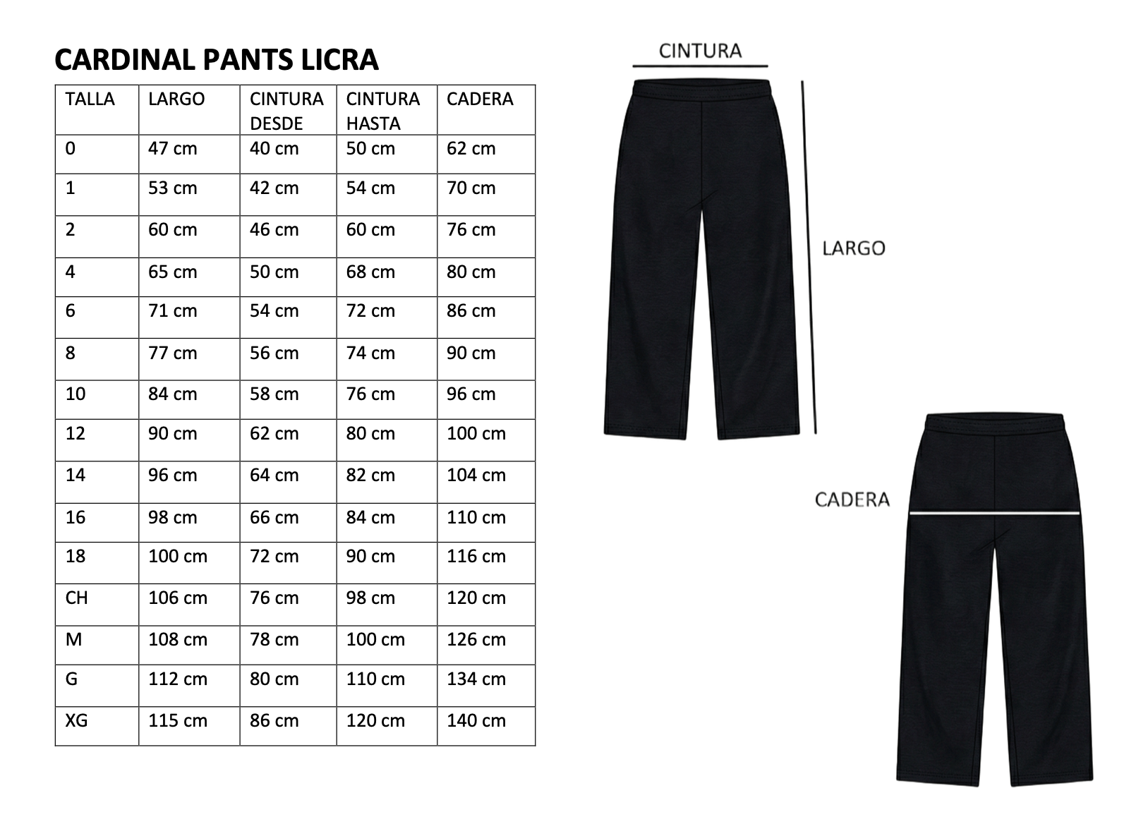 CARDINAL PANTS LICRA